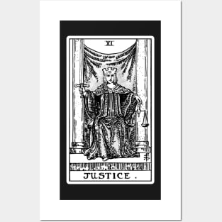 XI. Justice Tarot Card | Black and white Posters and Art